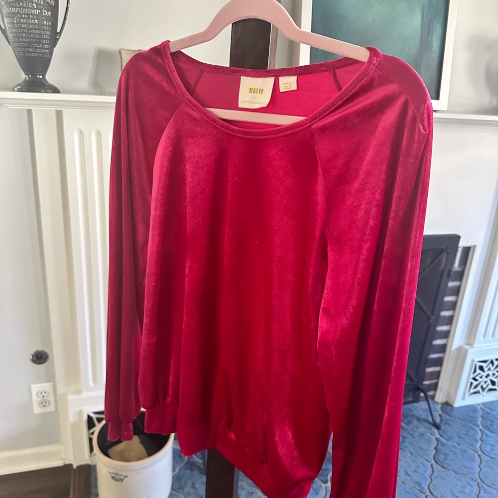 Hot Pink Velvet Maeve Top